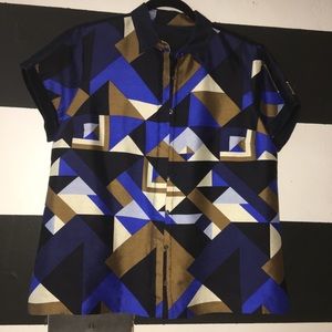 J.CREW ABSTRACT PRINT TOP